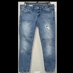 GAP 1969 Always Skinny Women's Light Blue Distressed Jeans Size 27 Short